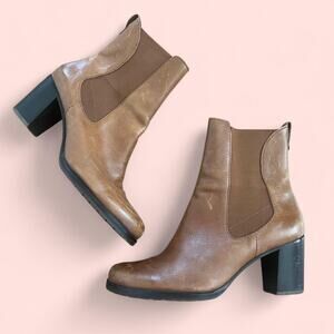 Cole haan tan leather ankle boots